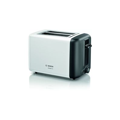 Bosch TAT3P421DE Kompakt Toaster Design Line, 970W, Brötchen-Aufsatz, Aufta...