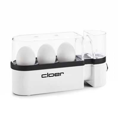 Cloer 6021 Single-Eierkocher, 300W, 3 Eier, weiß