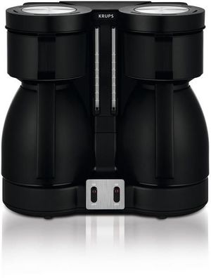 Krups Duothek KT8501 Doppel-Kaffeemaschine, 2x 850W, 16 Tassen, schwarz