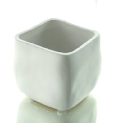 Scheulen Pflanztopf Knuddelwürfel Weiß matt quadratisch 11,5 cm - Keramik