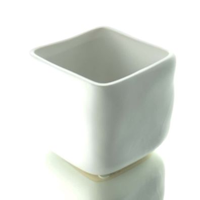 Scheulen Pflanztopf Knuddelwürfel Weiß matt quadratisch 9 cm - Keramik