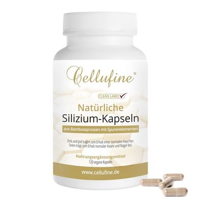 Cellufine Haut Haare Nägel Silizium 120 vegane Kapseln + Spurenelemente MHD 09/25