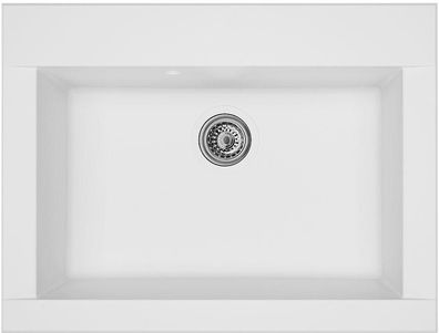 Respekta Ohio Mineralite Einbauspüle mit 1 Becken, 66 x 50 cm, weiß