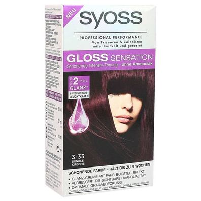 Syoss Gloss Sensation Haarfarbe 3-33 dunkle Kirsche 1-er Pack ( 115 ml)
