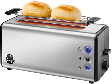 Unold 38915 Onyx Duplex Toaster, 4 Scheiben, 1400W, Brötchenaufsatz, edelst...