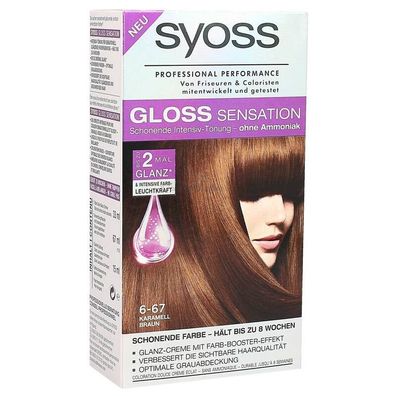Syoss Gloss Sensation Haarfarbe 6-67 Karamell braun 1-er Pack ( 115 ml)