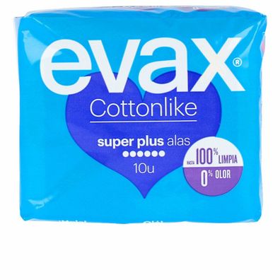 Evax Cottonlike Súper Plus Damenbinden Mit Flügeln 10 Einheiten
