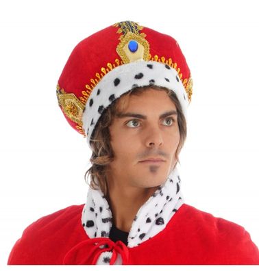 Samt Krone König rot Prinz Königskrone Erwachsene Karneval Kegeltour Kostüm