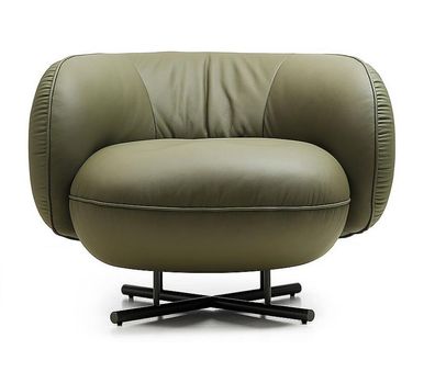 Sessel 1 Sitzer Kunstleder Lounge Luxus Polster Einsitzer Design Grau