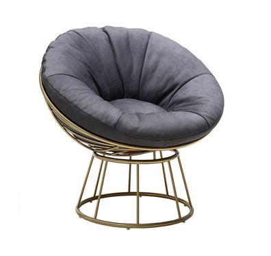 Sessel Sitzer Design Wohnzimmer Polster Holz Polster Moderne Luxus Grau