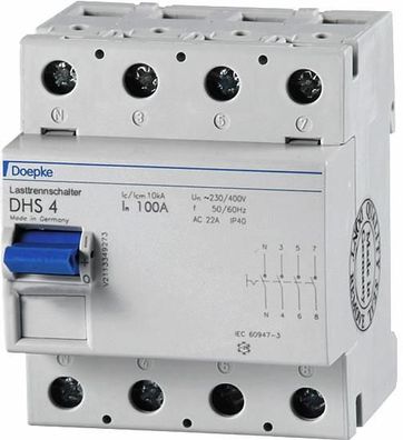 Doepke DHS 4-063 Lasttrennschalter, 63A , IP20, 440V