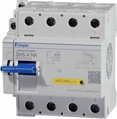 Doepke DHS 4-063 NA Lasttrennschalter, Not-Aus, kompakt, 63A, IP20, 440V