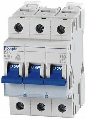Doepke DLS 6i C16-3 Leitungsschutzschalter 10kA, 3-Polig, C-Charakteristik, ...