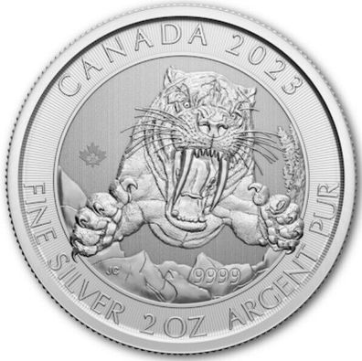 Silbermünze Kanada - Ice Age Serie ( 1. ) Säbelzahntiger - 2023 2 oz Silber