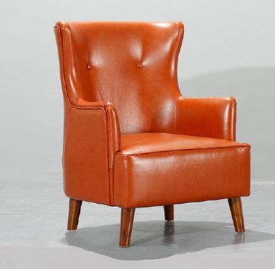 Orange Sessel Einsitzer Wohnzimmer Luxus Kunstleder Polstermöbel Neu