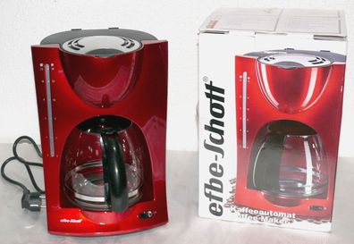 Efbe Schott KA1050 Designer Kaffeemaschine Filter 1x4 1,5L Glaskanne 900W Rot BK
