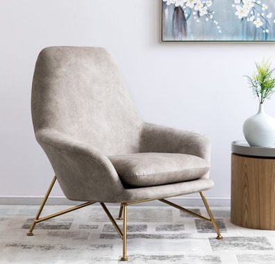 Sessel Design Luxus Textil Polster Garnitur Wohnzimmer Grau Einrichtung