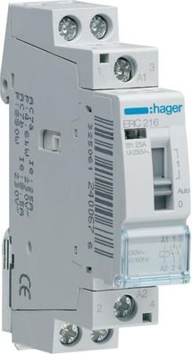 Hager ERC216 Installationsrelais 16A, 2 Schließer, 230V