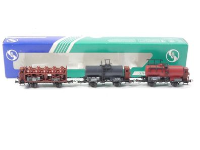 Sachsenmodelle H0 14112 Güterwagen-Set 3-tlg. Kesselwagen Behälterwagen / NEM