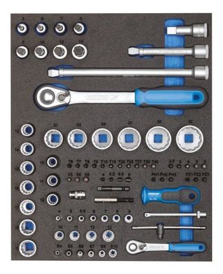 GEDORE TS CT2-D19-D20 Steckschlüssel-Sortiment 1/4" + 1/2" in 2/4 Check-Tool-Modul