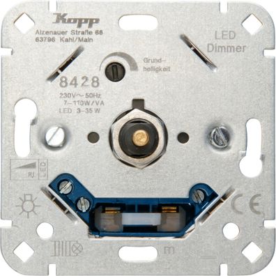 Kopp LED-Dimmer mit Druck-Wechselschalter (Phasenanschnitt), LED 3-35WLED-Di...