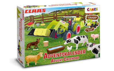 CRAZE Adventskalender Kinder CLAAS Spielzeug Adventskalender mit Bauernhof