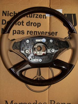 1 mercedes lenkrad lederlenkrad AMG w221 s klasse steering wheel eucalyptus holz