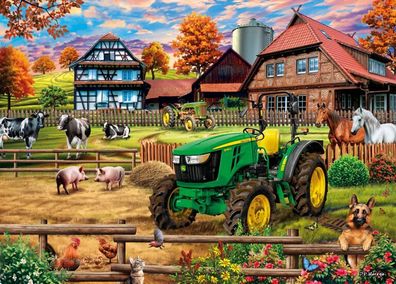 Bauernhof mit Traktor: John Deere 5050E