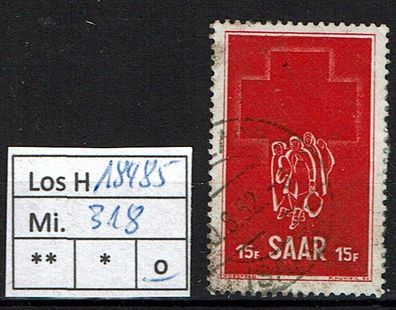 Los H18485: Saarland Mi. 318, gest.