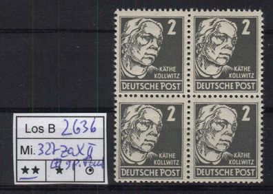 Los B2636: DDR Mi. 327 za X II * * Viererblock, gepr. Paul BPP