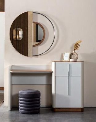 Modern Weiß Design Schminktisch mit Spiegel Luxus Schlafzimmer Möbel 2tlg Neu