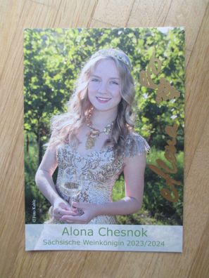 Sächsische Weinkönigin 2023/2024 Alona Chesnok - handsigniertes Autogramm!!!