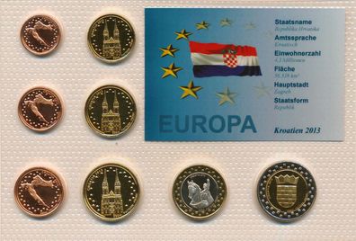 Kroatien Medaillenset 2013 stgl. verschweisst in Noppenfolie