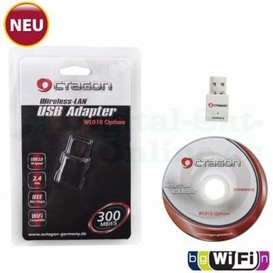 Octagon WL018 Wireless LAN USB 2.0 Adapter 300 Mbit/ s - Weiß