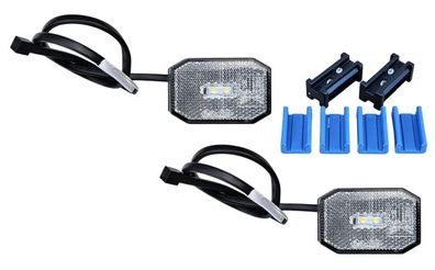 2x Aspöck Flexipoint LED weiß mit 50cm Kabel - 31-6309-007 + DC Verbinder