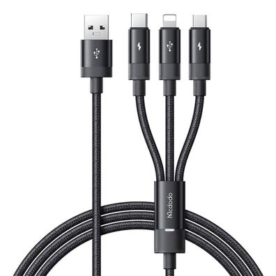 3in1 USB to USB-C / iPhone-Kabel / Micro-USB Kabel CA-5790, 3.5A, 1.2m