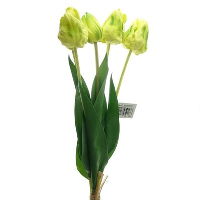GASPER Papagei-Tulpen Gelb 48 cm 5er Bund - Kunstblumen