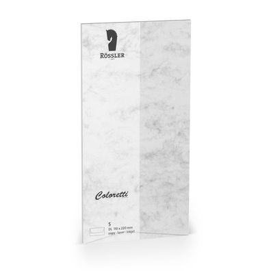 Rössler Papier 220702514 Coloretti Briefumschläge - DL, 5 Stück, grau marmora