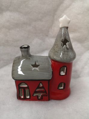 Teelichthaus "Harz klein" 13 * 6 cm Keramik Weihnachten Adventszeit Teelichthalter