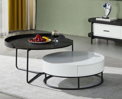 Couch Tisch Kaffee Beistell Design Luxus Rund Tische 2x Set Modern Neu