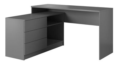 Schreibtisch Kebili 01, Farbe: Grau - 76 x 138 x 50 cm (H x B x T)