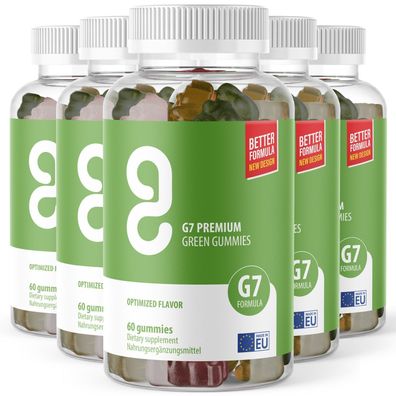 Green Gummies G7 Plus Gummibärchen - leckere Gummibärchen mit Pflanzenaroma - 60 Stk