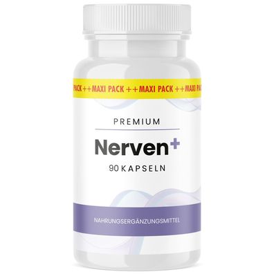 Nerven+ Kapseln | mit wertvollen Inhaltsstoffen | für Männer und Frauen | 90 Kapsel