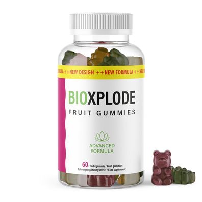 Bioxplode Gummies | Original mit natürlichem Pflanzenaroma - Fruchtgummies - 60 Gummi