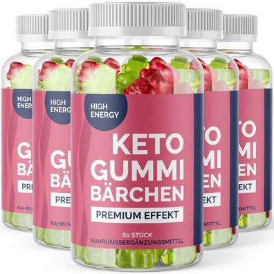Keto Gummibärchen - Fruchtgummies mit natürlichem Pflanzenaroma - 60 Stück pro Packun