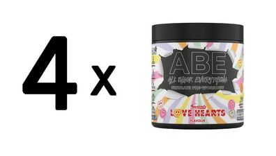 4 x ABE - All Black Everything, Swizzles Love Hearts - 375g