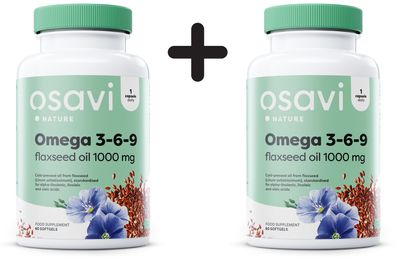 2 x Omega 3-6-9 Flaxseed Oil, 1000mg - 60 softgels