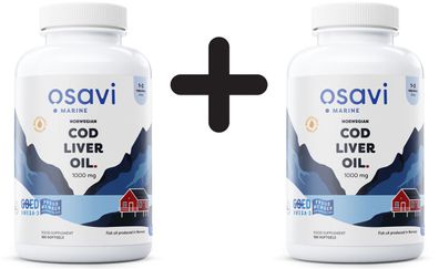 2 x Norwegian Cod Liver Oil Softgels, 1000mg (Lemon) - 180 softgels