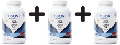 3 x Norwegian Cod Liver Oil Softgels, 1000mg (Lemon) - 180 softgels