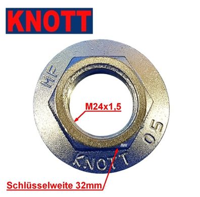 Original Knott Flanschmutter M24 x 1,5 - SW32 Achsmutter Anhänger 407963.001